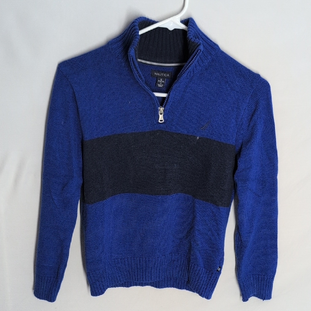 Nautica Kids Zip-Up Sweater in Blue and Black